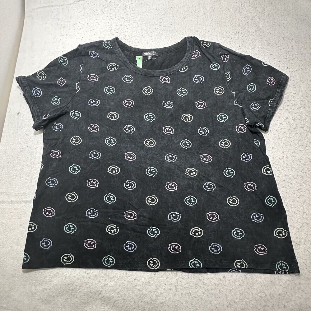 Attitude Not Include Women's Plus Size 3X Black Smiley Face Graphic T-Shirt